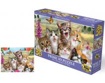 Puzzle 3D - Smejúce sa mačky