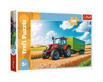 Puzzle 100 Traktor s prívesom