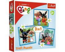 Puzzle 3v1 Bing a jeho priatelia