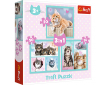 Puzzle 3v1 Mačičky