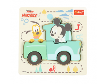 Puzzle drevené Mickey v aute