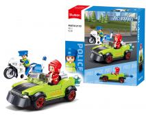 Staveb.Metropolis bandita v aute a polic