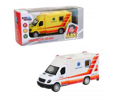 Ambulancia kovová, spätný chod 12cm