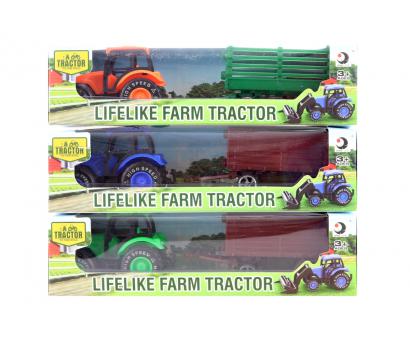 Traktor s vlečkou 3 farby 8x6cm        