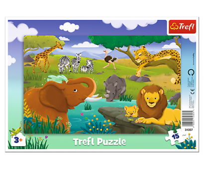 Puzzle 15 rámkové Safari