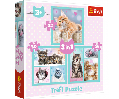 Puzzle 3v1 Mačičky