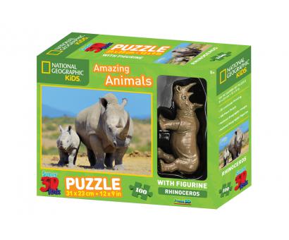 3D Puzzle Nosorožec 100 + figurka