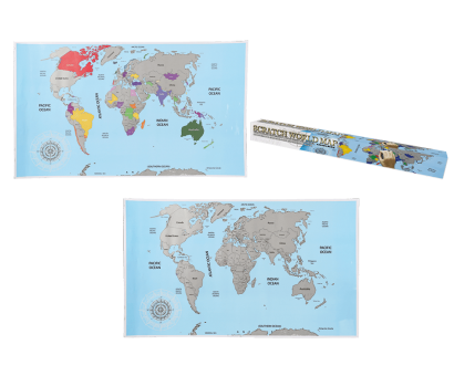 Mapa sveta na zoškrabanie 88x52cm