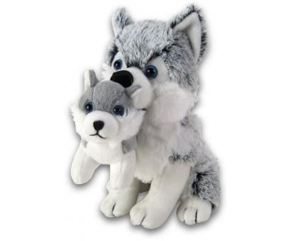 Plyš Husky s mláďaťom 25cm