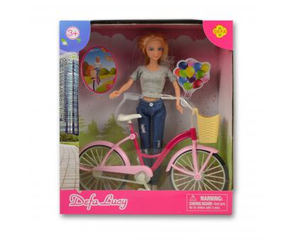 Bábika s bicyklom 30cm