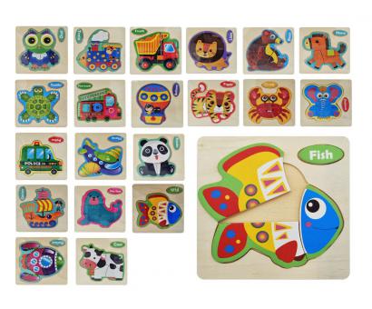 Drevené detské puzzle rôzne druhy