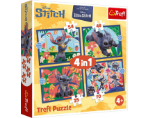 Puzzle 4v1 Stitch Prázdniny na Hawai