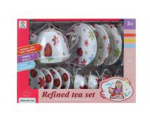 Čajový set plechový-kvietky 24x17x9 cm