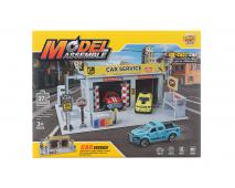 Autoservis stavebnica + kovové auto