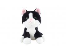 Plyš mačka čiernobiela 15cm   