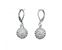 Náušnice oceľ visiace gulôčk.s kamien.