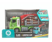 Auto prevážajúce drevo, s baterkami