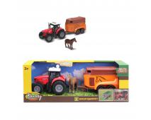 Traktor s prívesom na prevoz koní na BO
