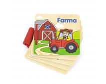 Drevená knižka farma 10x8cm