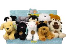 Plyšové psy mačky mix 18cm