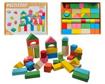 Kocky skladačka 50ks - drevo