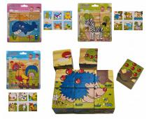 Drevené kocky 9 ks mix