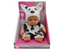Sediace 20cm bábätko v kostýme - kravičk