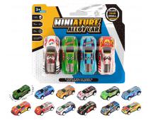 Kovové autíčka na blistri, 4ks