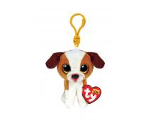 Ty plyš clip 8,5cm - hnedobiely pes