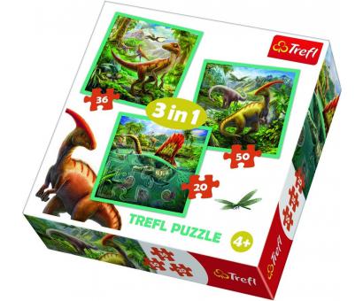 Puzzle 3v1 Dinosauri