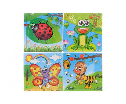 Drevené puzzle zvieratká 4 druhy