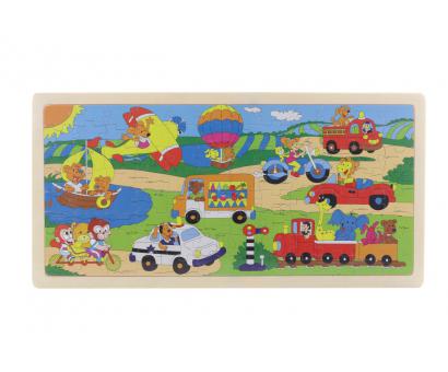 Drevené puzzle doprava 96ks, 44x22cm