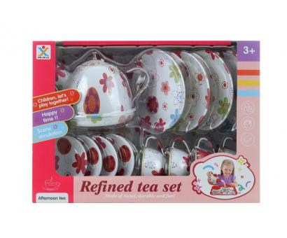 Čajový set plechový-kvietky 24x17x9 cm