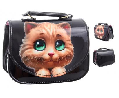 Kabelka cez rameno mačka, čierna