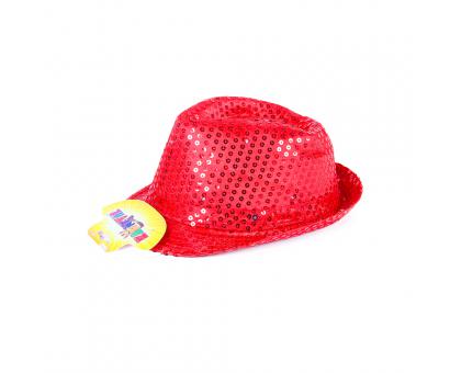 Klobúk disco červený s LED