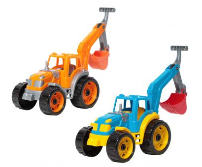 Traktor s bágrom 38x32x16cm
