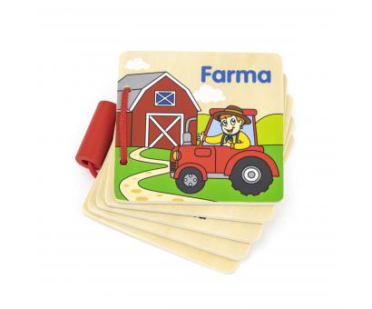 Drevená knižka farma 10x8cm