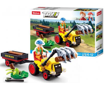 Stavebnica traktor s prívesom 110ks