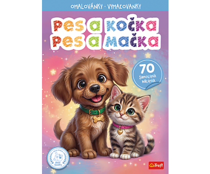 Omaľovánka s nálep.Pes a mačka