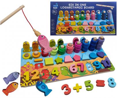 Drevená náučná doska s udicou