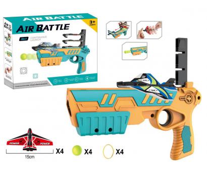 Pištoľ 3v1 - lietadielka a loptičky